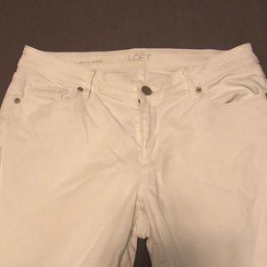 White loft skinny ankle jeans zipper ankle